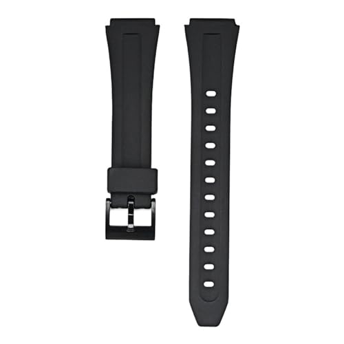 SRTYDCUR Kautschukarmband kompatibel mit Casio F-201W F-201WA DB-36 WS-300 Herren Sport wasserdicht schwarzes Harz Ersatzarmband Uhrenarmband 18 mm von SRTYDCUR