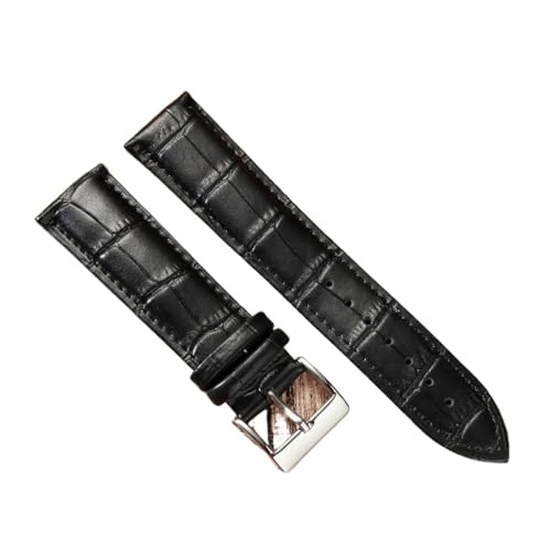 SRTYDCUR Leder Kalbsleder StrapUniversal Männer Frauen Armband Slub Muster Uhr Zubehör(Black,18mm) von SRTYDCUR