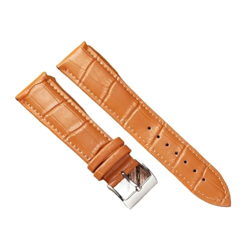 SRTYDCUR Leder Kalbsleder StrapUniversal Männer Frauen Armband Slub Muster Uhr Zubehör(Brown,18mm) von SRTYDCUR