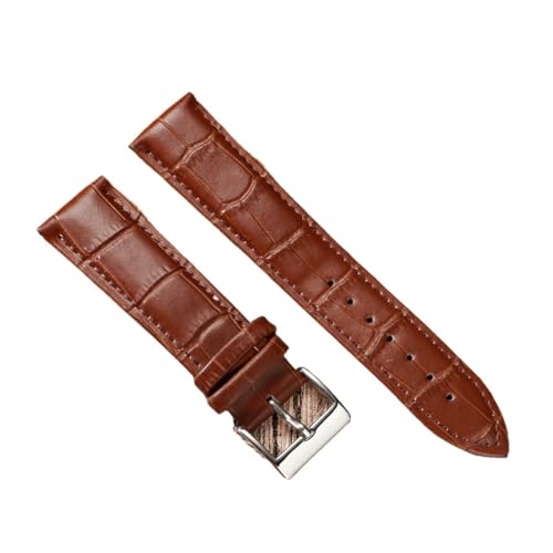SRTYDCUR Leder Kalbsleder StrapUniversal Männer Frauen Armband Slub Muster Uhr Zubehör(Dark Brown,20mm) von SRTYDCUR