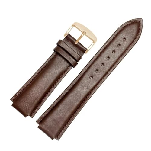 SRTYDCUR Lederarmband 24 * 16mm Schwarz Braun Armband Ersatzarmband Kompatibel mit T2N739 T2N721 720(Brown B) von SRTYDCUR