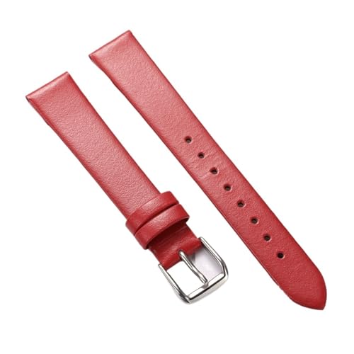 SRTYDCUR Lederarmband Damenmode Armband Armbanduhren Mini Band Rot Weiß Farbe Kleiner Riemen(Red,14mm) von SRTYDCUR