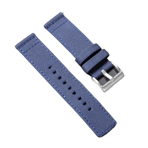 SRTYDCUR Nylon Canvas Quick Release Uhrenarmband Ersatz Uhrenarmbänder for Männer Frauen Sport Stoff Armband Gürtel(Blue,20mm) von SRTYDCUR