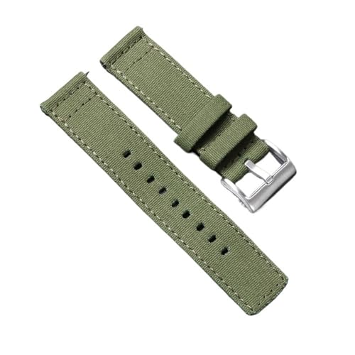 SRTYDCUR Nylon Canvas Quick Release Uhrenarmband Ersatz Uhrenarmbänder for Männer Frauen Sport Stoff Armband Gürtel(Green,22mm) von SRTYDCUR