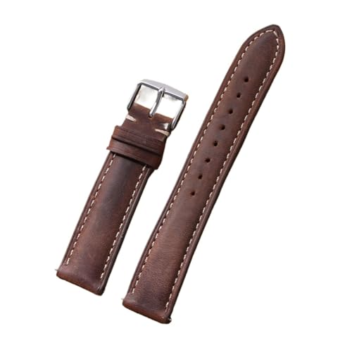 SRTYDCUR Quick Release Uhrenarmband Herren Damen Leder Ersatz Vintage Braun Armbänder(Dark Brown,14mm) von SRTYDCUR