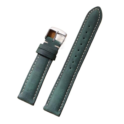 SRTYDCUR Quick Release Uhrenarmband Herren Damen Leder Ersatz Vintage Braun Armbänder(Green,24mm) von SRTYDCUR