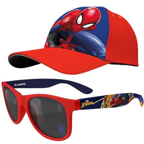 Marvel Spiderman Kinder-Sonnenbrille und Kappen-Set – UV400 polarisierte Brille mit verstellbarem Baseballhut – Sommerurlaub, Reisen, Outdoor, Sonnenhüte für Jungen ab 3 Jahren, 2 x roter Spiderman Marvel Spiderman Kinder-Sonnenbrille und Kappen-Set – UV400 polarisierte Brille mit verstellbarem Baseballhut – Sommerurlaub, Reisen, Outdoor, Sonnenhüte für Jungen ab 3 Jahren, 2 x roter Spiderman von SRV Hub