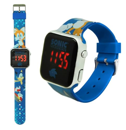 Sonic Tails LED Armbanduhr für Kinder Digitalanzeige Leichte Uhr Kalender Datum Silikon Armband Weihnachtsgeschenk 22cm von SRV Hub