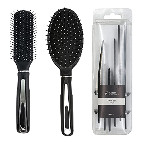 SRV Hub® 2 x Professionelle Haarbürsten und 1 Packung mit 6 Stück Kamm, Damen Haarpflege, Borsten zum Entwirren und Stylen, Haar-Werkzeug-Sets für Frauen von SRVertex