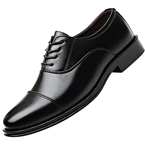 SRZYMJ Anzugschuhe Herren, Herren Anzugschuhe Derby Schnürschuhe Business Schuhe Formale Moderne Klassische Oxford Derby Schuhe Brogues Lederschuhe Hochzeitsschuhe Business Schnürschuh Schwarz 45 von SRZYMJ