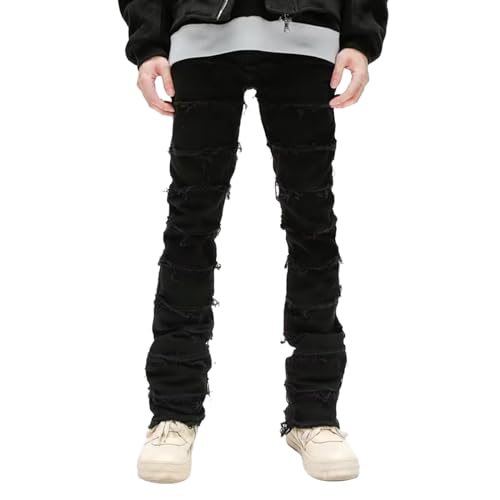 SRZYMJ Baggy Pants Herren Jeans Regular Fit Männer Baggy Jeans Männer Jeanshose Herren Baggy Motorradhose Jeans Baggy Jogginghose Cargohose Chino Hose Regular Fit Freizeithose Outdoor Hosen Schwarz XL von SRZYMJ
