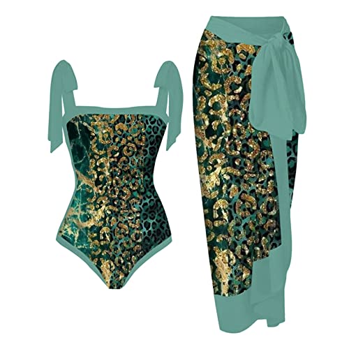 SRZYMJ Bikini Damen Set Sexy Bikini 3 Teilig Tropischem Blumendruck Badeanzug Bikini Cover Up Set Strandbekleidung Bademode Schwimm-Slips Tankini Swimsuits Badekleid Bademode Strandmode Monokini von SRZYMJ