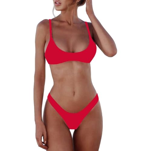 SRZYMJ Bikini Plus Size Häkel Bikini Monokini String Bikini Sets Für Damen Badeanzüge Für Damen Mit Bein Badekleid Damen Bauchweg Figurformendes Badeanzug Tankini Damen Set Bauch Weg b S von SRZYMJ