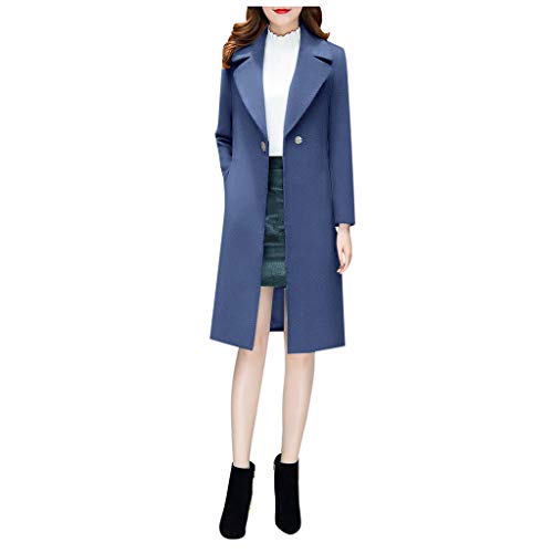 SRZYMJ Blau Mantel Damen Frühling Elegant Trenchcoat Damen Kurz Wollmantel Mit Kapuze Grau Damen Wolle Langer Wintermantel Windjacke Leicht Softshelljacke Funktionsjacke Winterjacke Wintermantel von SRZYMJ