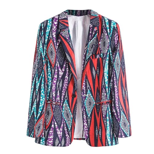 SRZYMJ Blau Sakkos für Herren Sportlich Elegante Blazer Anzugjacke Regular Fit 2 Knöpfe Regular Fit Anzug Kragen Wollmantel Baggy Shirts Bierflasche Kostüm M von SRZYMJ