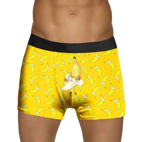 SRZYMJ Boxershorts Herren Gelb Boxershorts Herren, Weiche Baumwolle, Unterhosen Männer mit Stretch, Bequem & Ohne Zettel, Mit Eingriff oder ohne Boxershorts Herren XXL Unterhosen Baumwolle 3XL von SRZYMJ