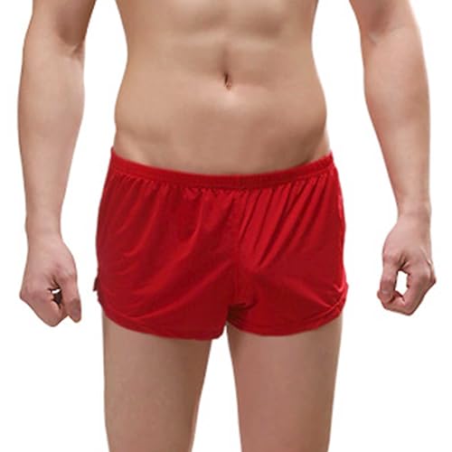 SRZYMJ Boxershorts Herren Unterhosen Herren Retroshorts Boxershorts Herren Unterhosen Herren Baumwolle Men Retroshorts Microfaser Elastischem Bund Atmungsaktive Unterwäsche Boxershorts Rot von SRZYMJ