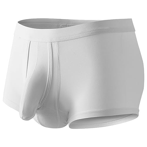 SRZYMJ Boxershorts Herren Weiß Herren Boxershorts in klassischen Farben 100% Baumwolle ohne Seitennaht Seamless Größe M - 4XL und Übergröße Boxershorts Mit Gesicht Foto Unterhosen Baumwolle XXL von SRZYMJ