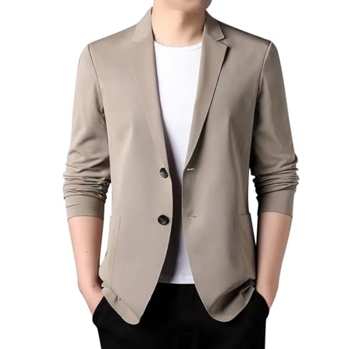 SRZYMJ Braun Machen Sie EIN Mutiges Statement Mit Unserem Herren Pailletten Blazer.Perfekt Für Hochzeiten,Partys,Anzug Herren Schwarz,Anzug Herren Beige Slim Fit Hausanzug Herren Trenchcoat Hemd 5XL von SRZYMJ