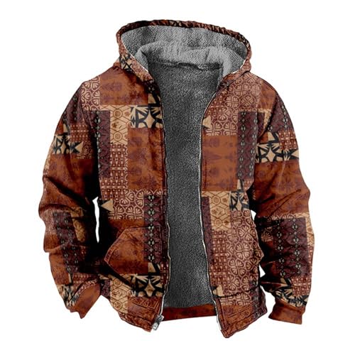 SRZYMJ Braun Winterjacke Herren Übergangsjacke Leichte Steppjacke mit Kapuze Einfarbig Daunenjacke mit Taschen Warm herbstjacke Freizeit Wanderjacke Wintermantel Winter jacken Mantel von SRZYMJ