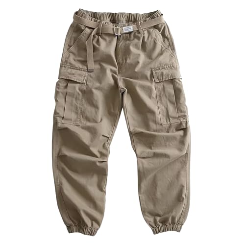 SRZYMJ Cargohose Herren Baggy Baumwolle jogginghosegrößen freizeithosegröße 28 Outdoor Hosen für Trainingshose,größe Jogginghose Sport Softshellhose Fahrrad Arbeitshose Winter trekkinghosegröße Khaki von SRZYMJ