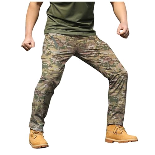 SRZYMJ Cargohose Herren Stretch Fleece Jogginghose Herren Freizeithosen Outdoorhose Zip Off Trainingshose Baumwolle Sporthose Baumwolle dünn Softshellhose Fahrradhose Winter Trekkinghose CE2 von SRZYMJ