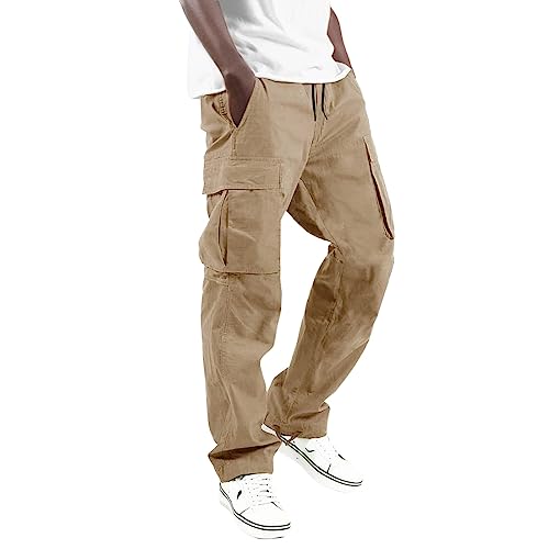 SRZYMJ Chino Hose Herren Kurze Jogginghose Herren Badehose Herren Kurz Eng Sommer Hose Herren Lang Leichte Sweathose Unterhose Lang Herren Khaki Cargohose Cargohose Kurz Herren L von SRZYMJ