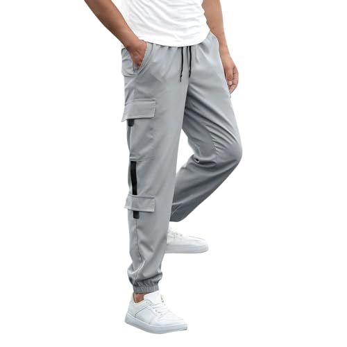 SRZYMJ Chino Hose Herren Leinenhose Herren Lang Chino Hose Herren Kurz Weiß Stretch Hose Herren Arbeitshose Herren Sommer Motorradhose Herren Sommer Grey Baumwollhose Sommerhose Herren Lang XXL von SRZYMJ