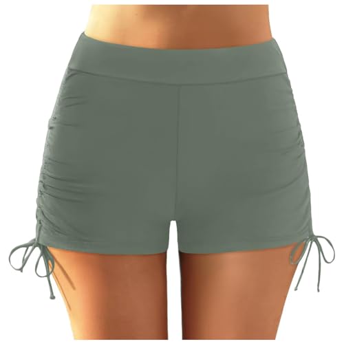 SRZYMJ Damen Badeshorts Bauchkontrolle Badehose Schnell Trocknend Schwimmhose Hohe Taille Boardshorts Schwimmunterteil mit Taschen Bikini Top Badeshorts AG S （Nur Tankini Oberteil oder Badeshorts von SRZYMJ