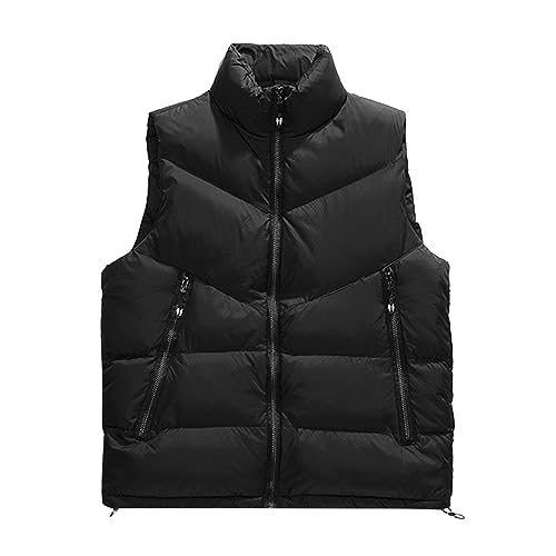 SRZYMJ Daunenweste Lang Damen Ärmellos Weste Damen Outdoor Mantel Weste Damen Lang Steppweste Damen Lang Sweatweste Damen Übergangsjacke Damen Lange Weste Damen Black von SRZYMJ