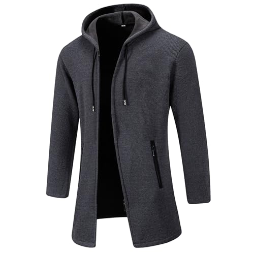 SRZYMJ Dunkelgrau Winterjacke Herren Übergangsjacke Weste Daunenjacken Steppjacke Herren Steppweste Outdoorjacke Wasserdicht Atmungsaktiv Kapuzenjacke Herren Jacke Herren Sommer Leicht Rad von SRZYMJ