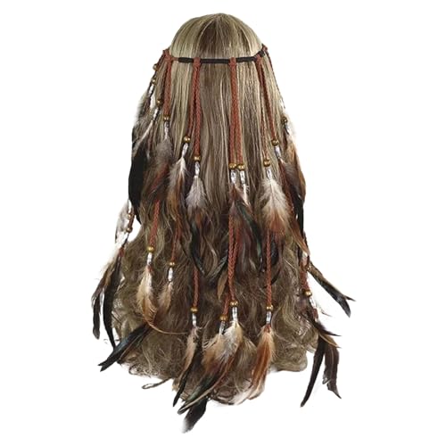 SRZYMJ Feder Kopfschmuck Indianer Damen, Fasching Boho Federschmuck Hippie Stirnband, Karneval Kopfschmuck, Böhmische Feder Kopfschmuck für Damen, Blau, Feder Kopfschmuck Braun SRZYMJ Feder Kopfschmuck Indianer Damen, Fasching Boho Federschmuck Hippie Stirnband, Karneval Kopfschmuck, Böhmische Feder Kopfschmuck für Damen, Blau, Feder Kopfschmuck Braun von SRZYMJ