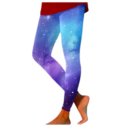 SRZYMJ Galaxy Kostüm Damen Space Bunte Leggings Planeten Kostüm Muster Eng Sportleggins Weltall Kostüm Lang Batik Yogahose Galaxy Kostüm Yoga Leggings Render Blau S von SRZYMJ