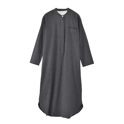 SRZYMJ Grey Bademäntel Für Herren, Bademantel Herren Langarm Morgenmantel Mit Gürtel Leichtes Dünn Hausmantel Mit Taschen Mode Einfache Loungewear Ganzjahre Universal Fit Schlafanzug L Bathrobe von SRZYMJ
