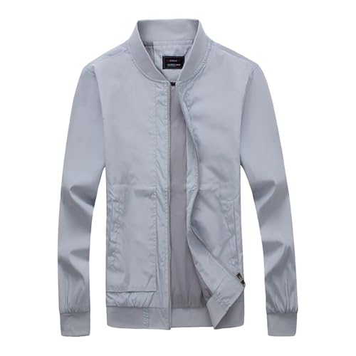 SRZYMJ Grey Herbstjacke Herren Bomberjacke Leichte Dünner Übergangsjacke Herbst Jacke Blouson Jacken Windbreake Jacket Fliegerjacke Windjacke Pilotenjacke Sommerjacken Fahrradjacke Collegejacke SRZYMJ Grey Herbstjacke Herren Bomberjacke Leichte Dünner Übergangsjacke Herbst Jacke Blouson Jacken Windbreake Jacket Fliegerjacke Windjacke Pilotenjacke Sommerjacken Fahrradjacke Collegejacke von SRZYMJ