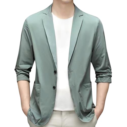 SRZYMJ Grün Herren Freizeit Sakko Sportlich Regular Fit Blazer Business Anzugjacke EIN Knopf Roter Anzug Herren Sakko Herren Slim Fit Anzughemd Herren Leichte Regenjacke Tshirt Herren Oversized M von SRZYMJ