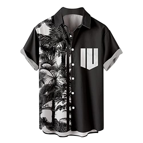 SRZYMJ Hemd Herren Langarm Flanellhemd mit 2 Taschen Cord Hemdjacke Button Down Hemd Herren Weiß Baumwolle T-Shirt Druckmaschine 5 XXL Adult Halloween Costume von SRZYMJ