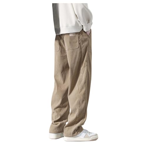 SRZYMJ Herren Gefütterte Jogginghose Winter Sporthose Warme Sweathose Strumpfhose Winter Kurze Hosen Herren Cord Wanderhose Herren Sommer Leicht Lang Skihose 116 Herren Outfit Khaki M von SRZYMJ