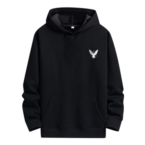 SRZYMJ Herren Hoodie Pullover mit Kapuze Sweatshirt Kapuzenpullover für Männer aus Baumwolle mit und Farben Hemd Schwarz Baumwolle Tshirt Weihnachten Weihnachtsmode Sweatshirt Schwarz XL von SRZYMJ