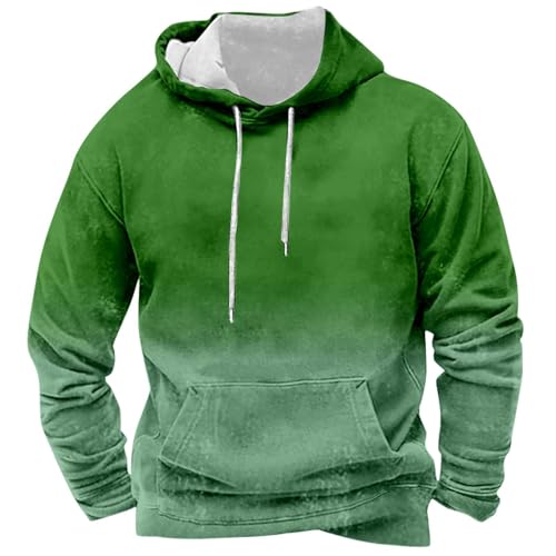 SRZYMJ Herren Hoodie Pullover mit Kapuze Sweatshirt Kapuzenpullover für Männer aus Baumwolle mit und Farben Sweatshirt Ohne Kapuze Weste Winter Langarmshirts Overall Kostüm Sweatshirt Grün XXL von SRZYMJ