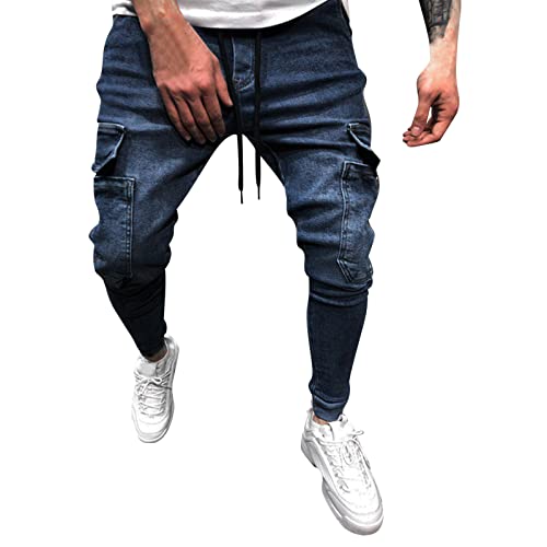 SRZYMJ Herren Hose Stretch Herren Jeans Regular Fit Baggy-Jeans Jeanshose Herren Slim Fit Arbeitshose Jeans Jogginghose Baggy Cargohose Chino Hose Stretch Lang Freizeit24 Outdoor Hosen Lang Blau XL von SRZYMJ