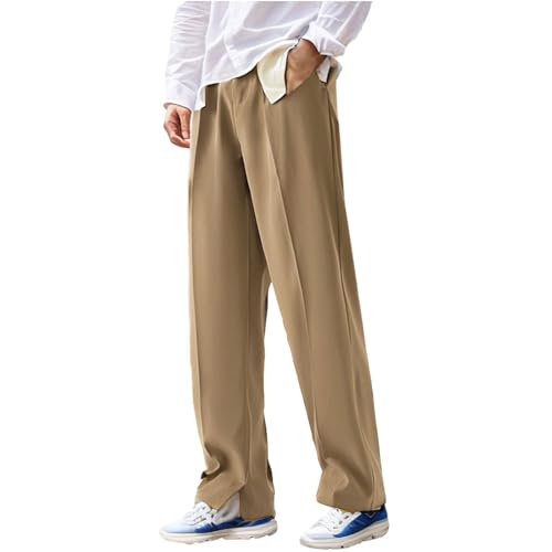 SRZYMJ Herren Hosen Cargo Sommer Freizeithose Leinen Bunt Outdoorhose Große Größen Jogginghose Grün Sporthose Ohne Taschen Cargohose Chino Hose Stoffhose Trainingshose Trekkinghose Khaki XL von SRZYMJ