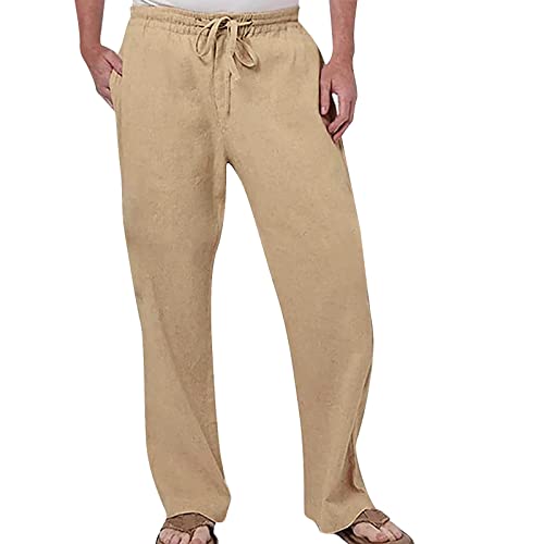 SRZYMJ Herren Hosen Sommer Cargo Freizeithosegröße 25 Jogginghose 3XL Outdoorhosegröße Cargohose 3/4 4XL Chino Hose Stoffhose Trainingshose Sporthose Mit Innenhose Trekkinghose Lederhose Khaki L von SRZYMJ