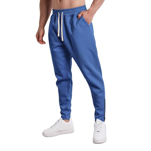 SRZYMJ Herren Jogginghose, klassischer Schnitt, Sweatpants für Männer erhältlich in über 20 Farben, Größen XS - 5XL Arbeitshose Winter Herren Cord-Latzhose Winterwandern Hose Herren Skihose Blau XXL von SRZYMJ