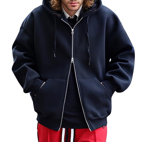 SRZYMJ Herren Kapuzenpullover Sweatshirt Pullover 2024 Hoodie Basic Kapuzenpullover Langarm Sweatshirts Sweatjacke mit Briefdruck Pullover Langarm Kapuzenpullover Sweatshirt Sweatshirt Schwarz 3XL von SRZYMJ