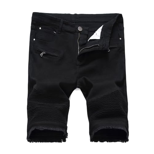 SRZYMJ Herren Kurze Hose Jeans Weiss Herren Kurze Hose Jeans Jogginghose Schwarz Baggy Cargo Hose Schwarz Kurz Chino Hose Kurz Schwarz Arbeitshose Sporthose Outdoor Hosen Wanderhose Motorradhose XL von SRZYMJ