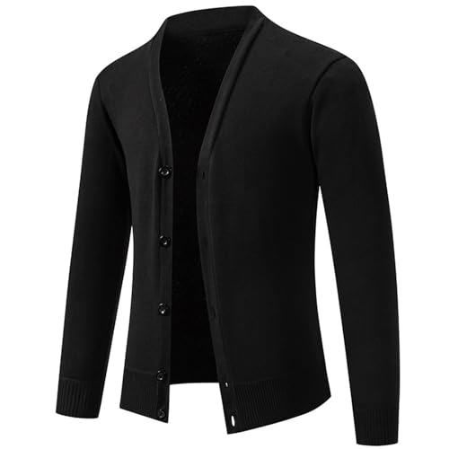 SRZYMJ Herren Strickjacke Cardigan, Trachtenjanker Langarm Sportlich mit Kapuze Strickjacke Trachtenjacke Leicht Cardigan Wintermantel mit Reißverschluss Strick Sweatjacke Freizeit-Jacke von SRZYMJ