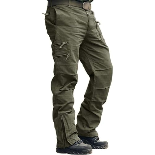 SRZYMJ Herren Wanderhose Skihose Wasserdicht Softshellhose Winddicht Winter Outdoorhose Snowboardhose Warm Gefüttert Trekkinghose Grün 31 Wanderhosenhosen Herren Chino Hose Herren Stretch Kurz von SRZYMJ