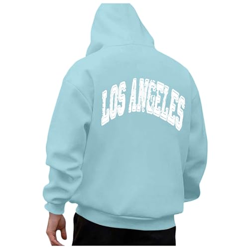 SRZYMJ Hoodie Herren Kapuzenpullover Freizeit Sweatjacke mit Kapuze Design Herren-Sweatshirt Techwear Y2k Streetwear Camouflage Hoody Kleidung Kapuzenpulli Herbst Winter Strickjacke Himmelblau M von SRZYMJ