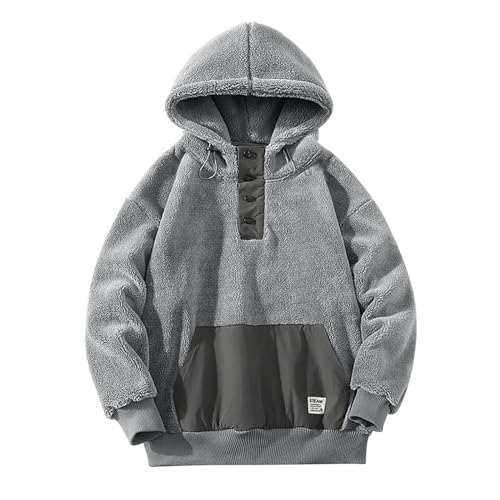 SRZYMJ Hoodie Herren Print Bär Natur Outdoor Kapuzenpullover Fashion Streetstyle Leinenhemd Langarm Gestreift Silvester Outfit Männer Dessous Erotisch Musselin Hemd Couple Costume Pullover Grey L von SRZYMJ